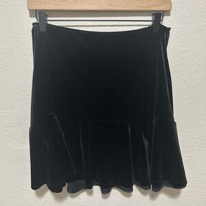 Blue Rain for Francesca’s Black Velour Ruffle Hem Skirt – Size Medium